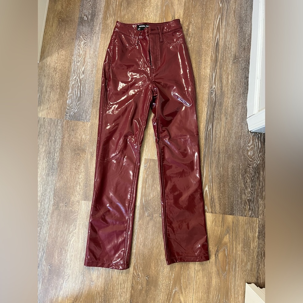 Hollister Burgundy Straight Leg Pants